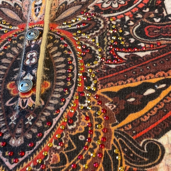 Style & Co. Paisley Print Blouse - Brown and Black - Picture 9 of 10